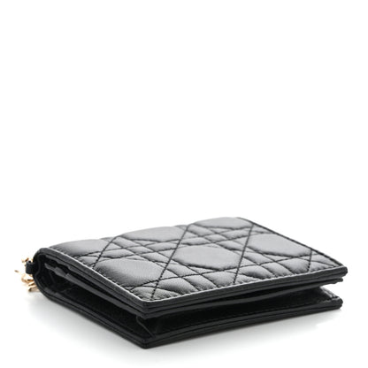 Christian Dior Lambskin Cannage Mini Lady Dior Wallet Black 4 of 9