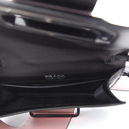 Prada City Calf Plex Ribbon Bag Black Rosa 7 of 8