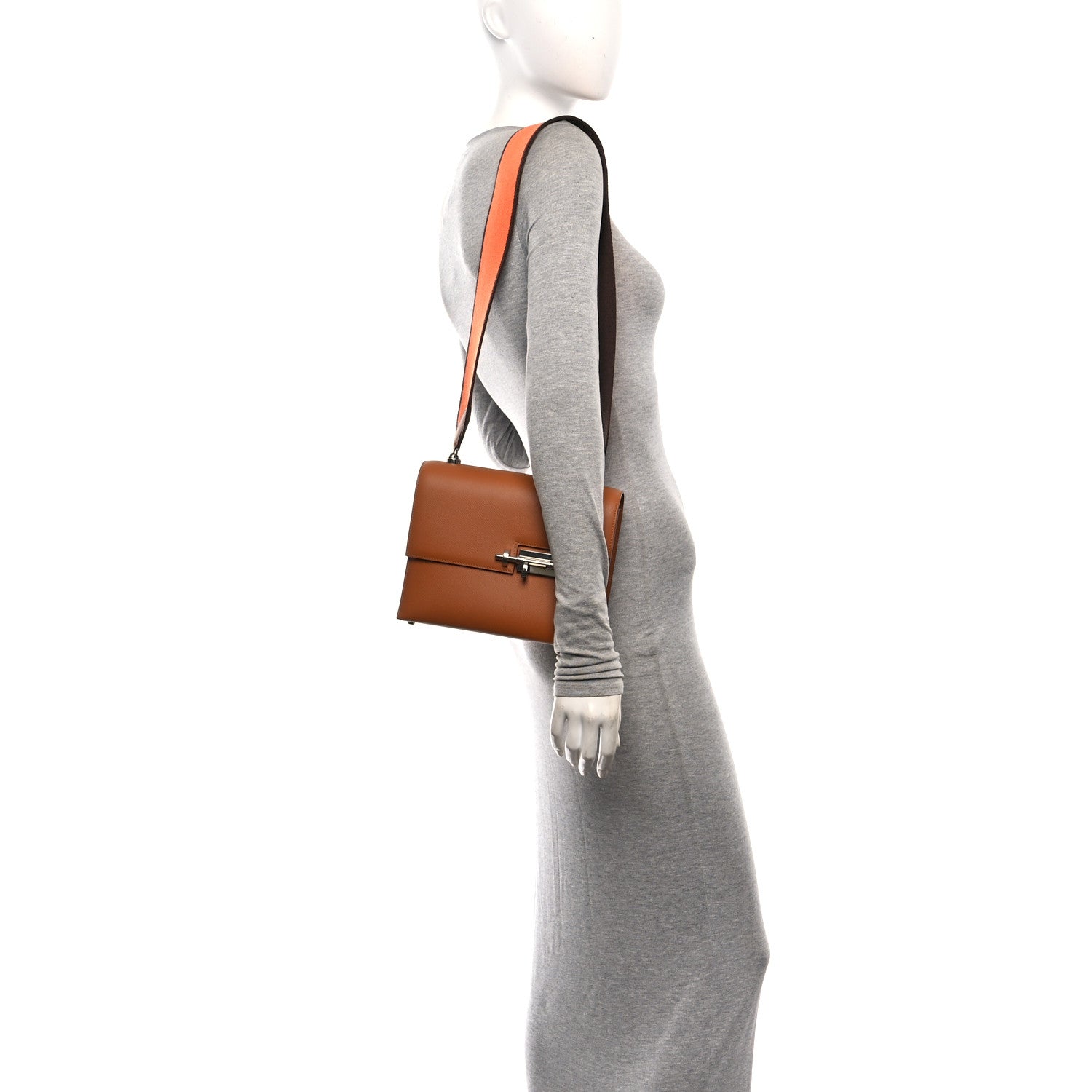 Hermes Epsom Verrou 21 Large Strap Gold Orange Ebene 2 of 10