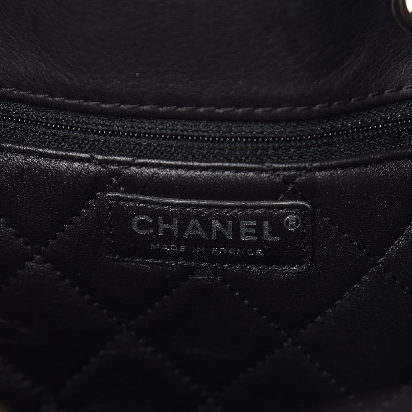 Calfskin Stitched Large Urban Luxury Drawstring Backpack Black