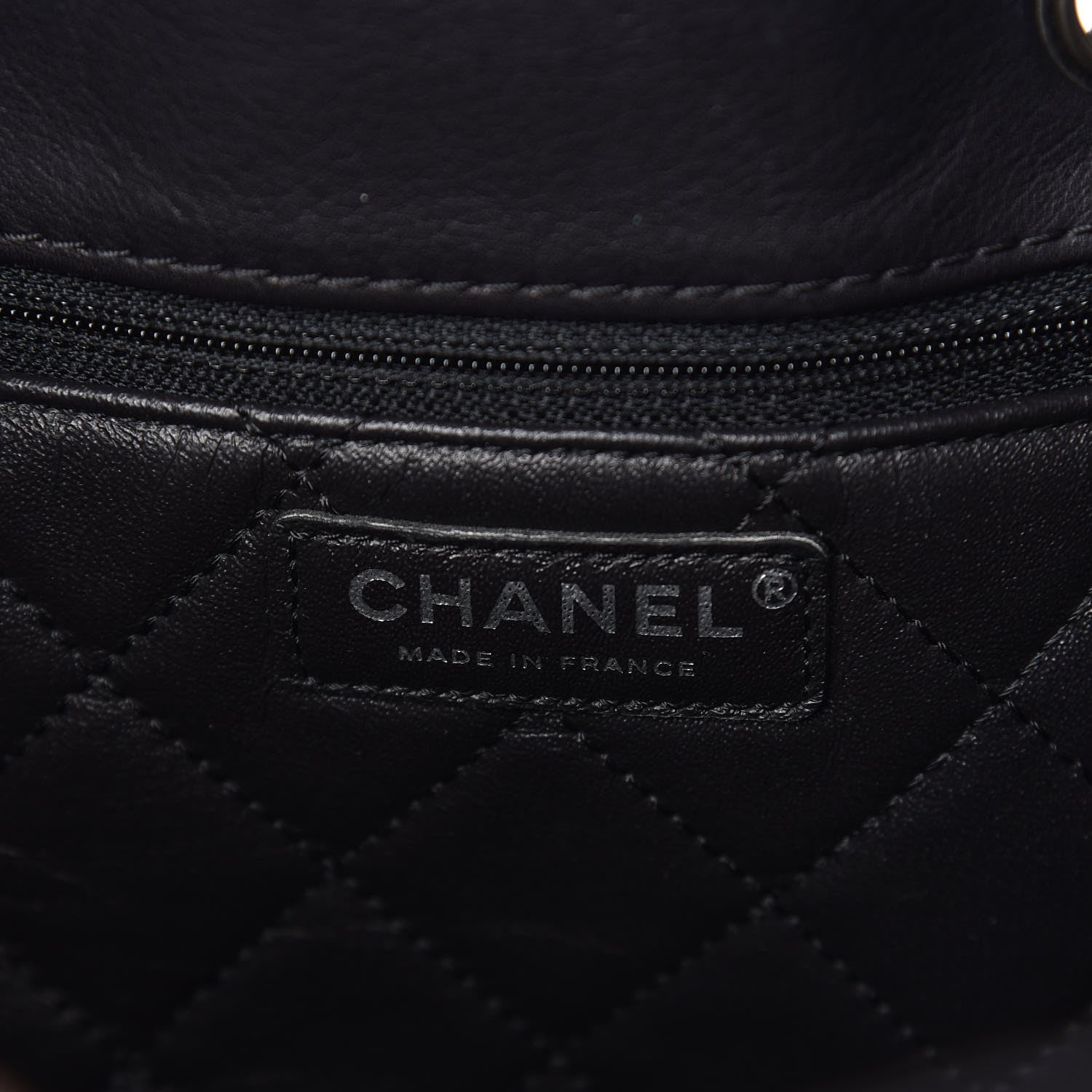 Chanel Calfskin Stitched Large Urban Luxury Drawstring Backpack Black 8 of 10