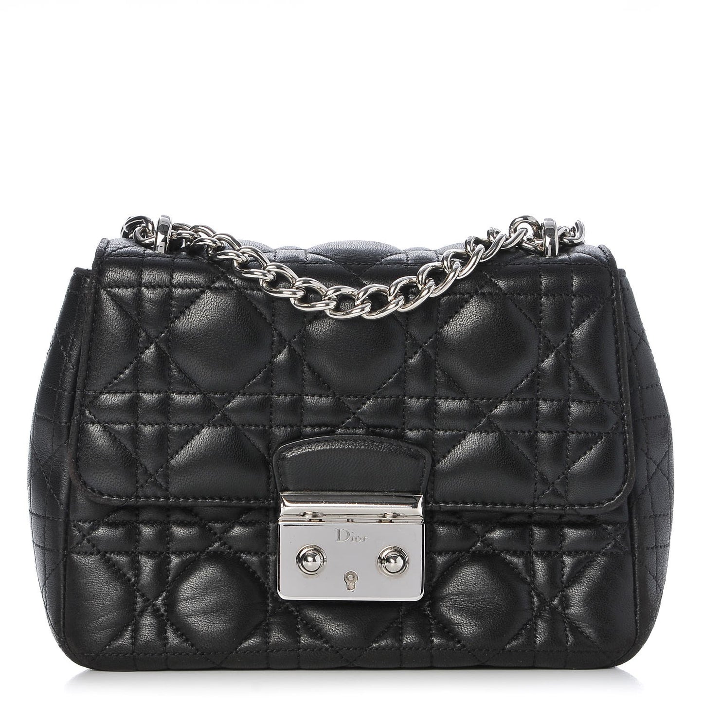 Lambskin Cannage Mini Miss Dior Flap Black