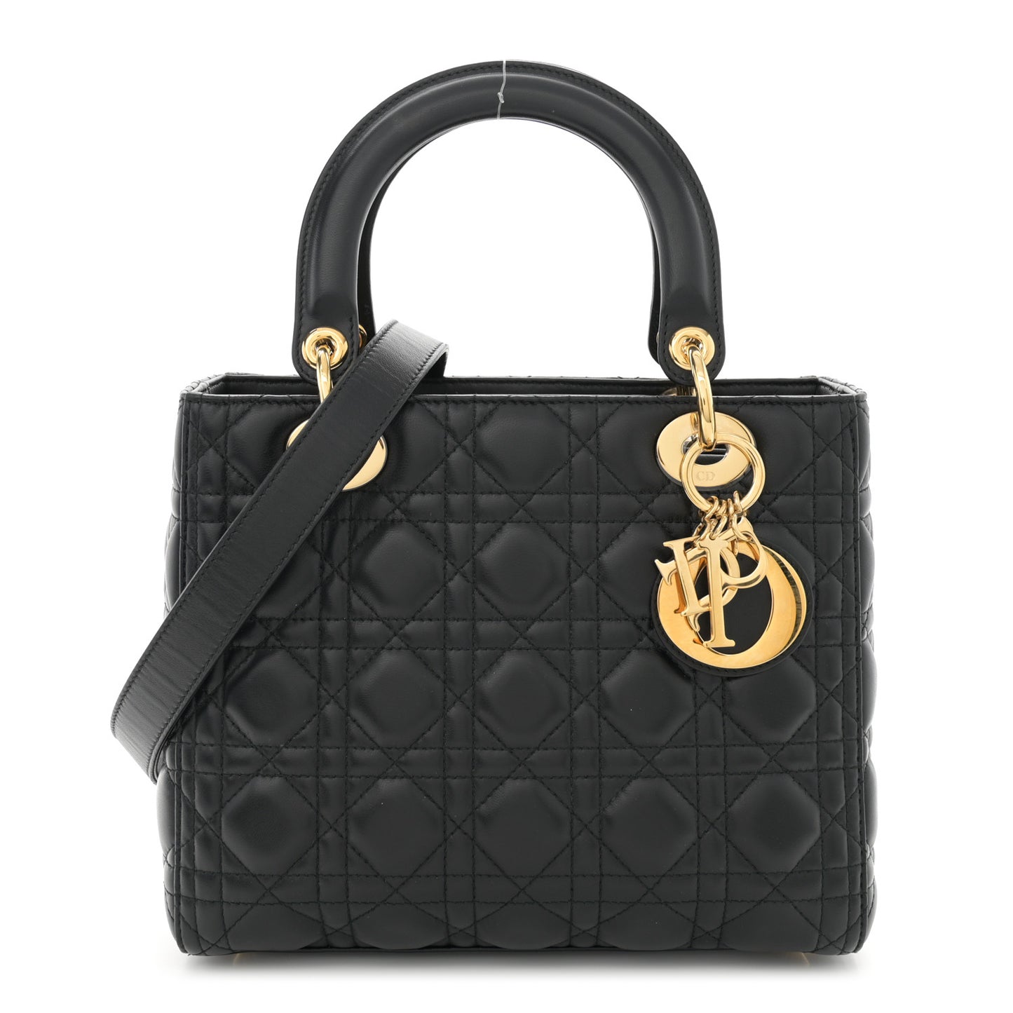 Lambskin Cannage Medium Lady Dior Black