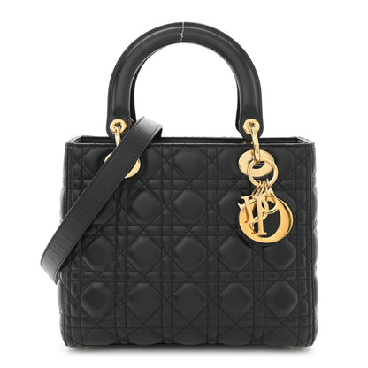 Christian Dior Lambskin Cannage Medium Lady Dior Black 1 of 10