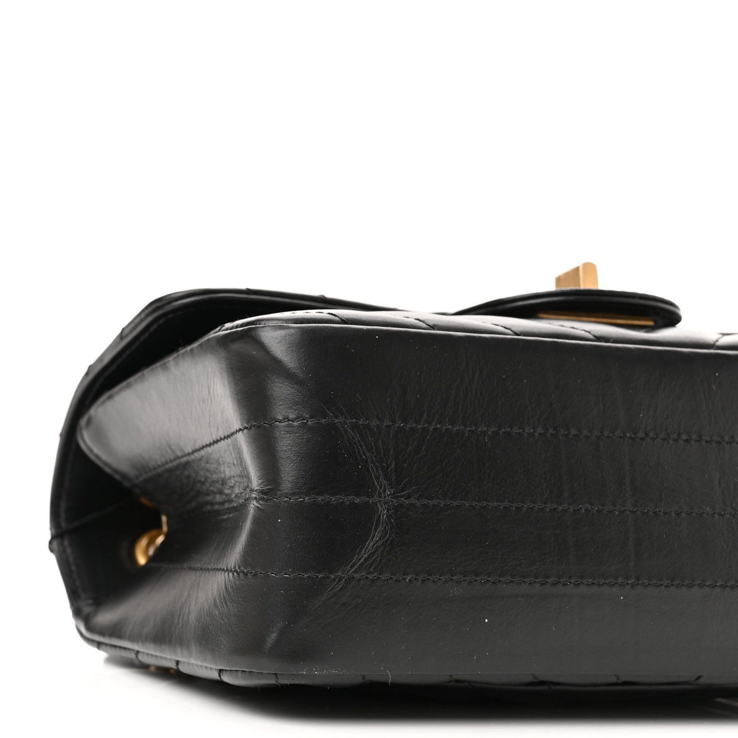 Aged Calfskin Chevron Quilted 2.55 Reissue Mini Flap Black