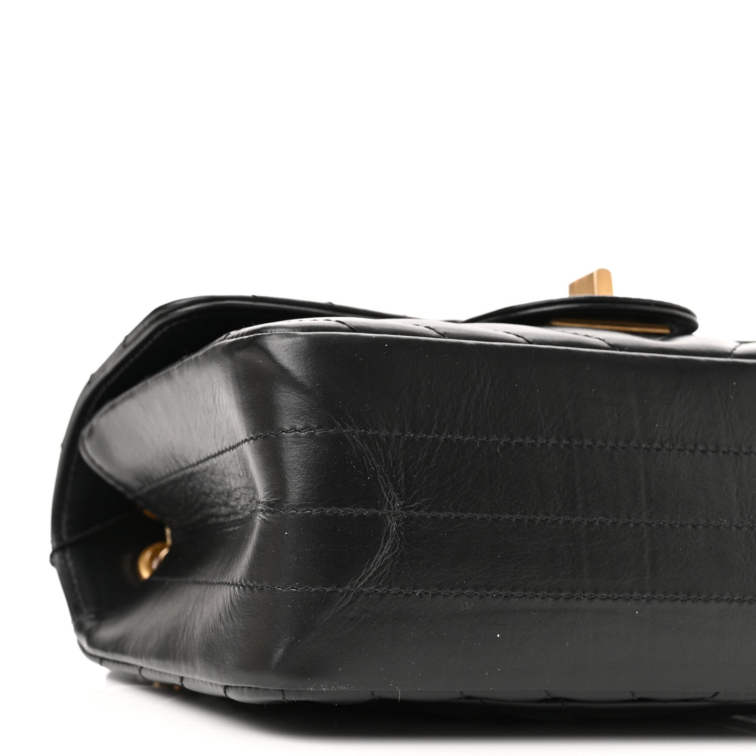 Chanel Aged Calfskin Chevron Quilted 2.55 Reissue Mini Flap Black 9 of 10