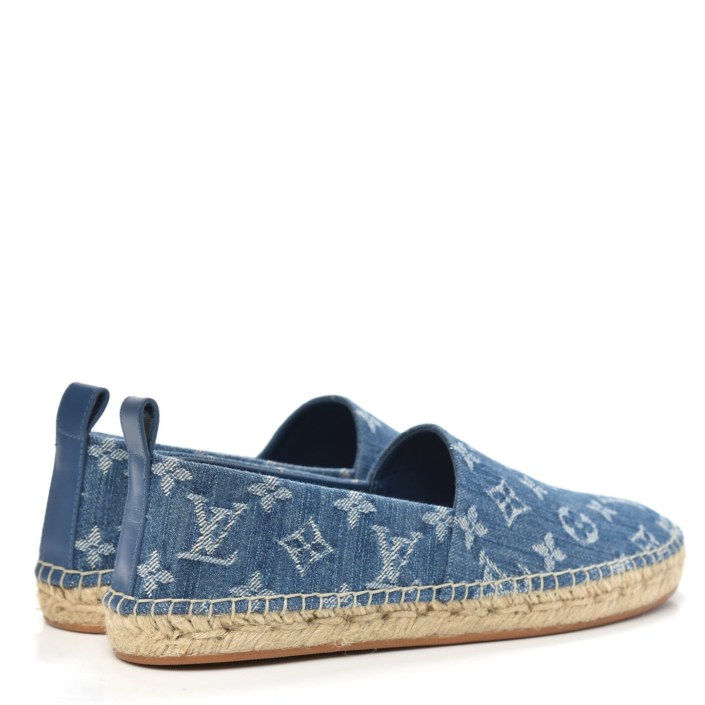 Monogram Denim Starboard Espadrille Flats 37.5 Blue