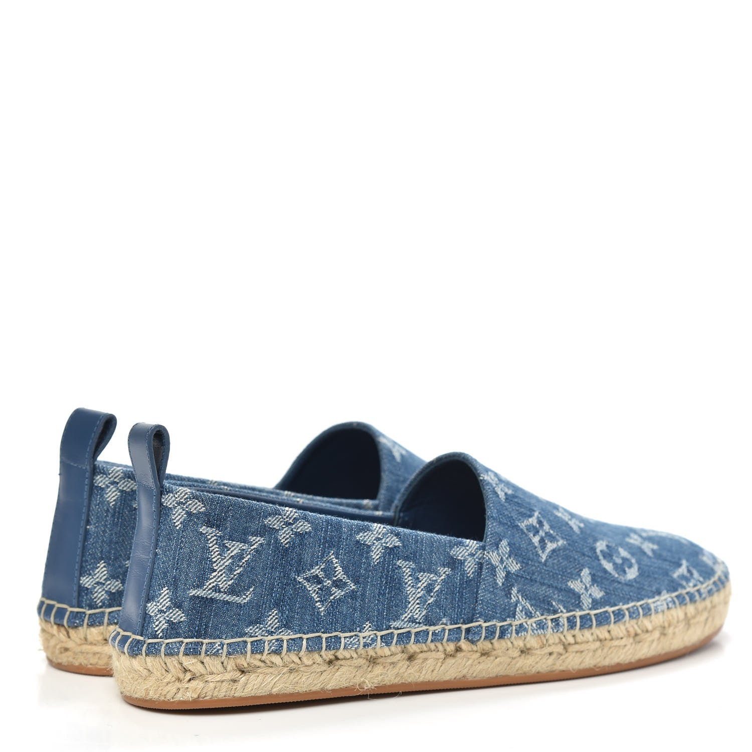Louis Vuitton Monogram Denim Starboard Espadrille Flats 37.5 Blue 4 of 9