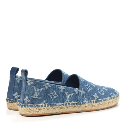 Louis Vuitton Monogram Denim Starboard Espadrille Flats 37.5 Blue 4 of 9
