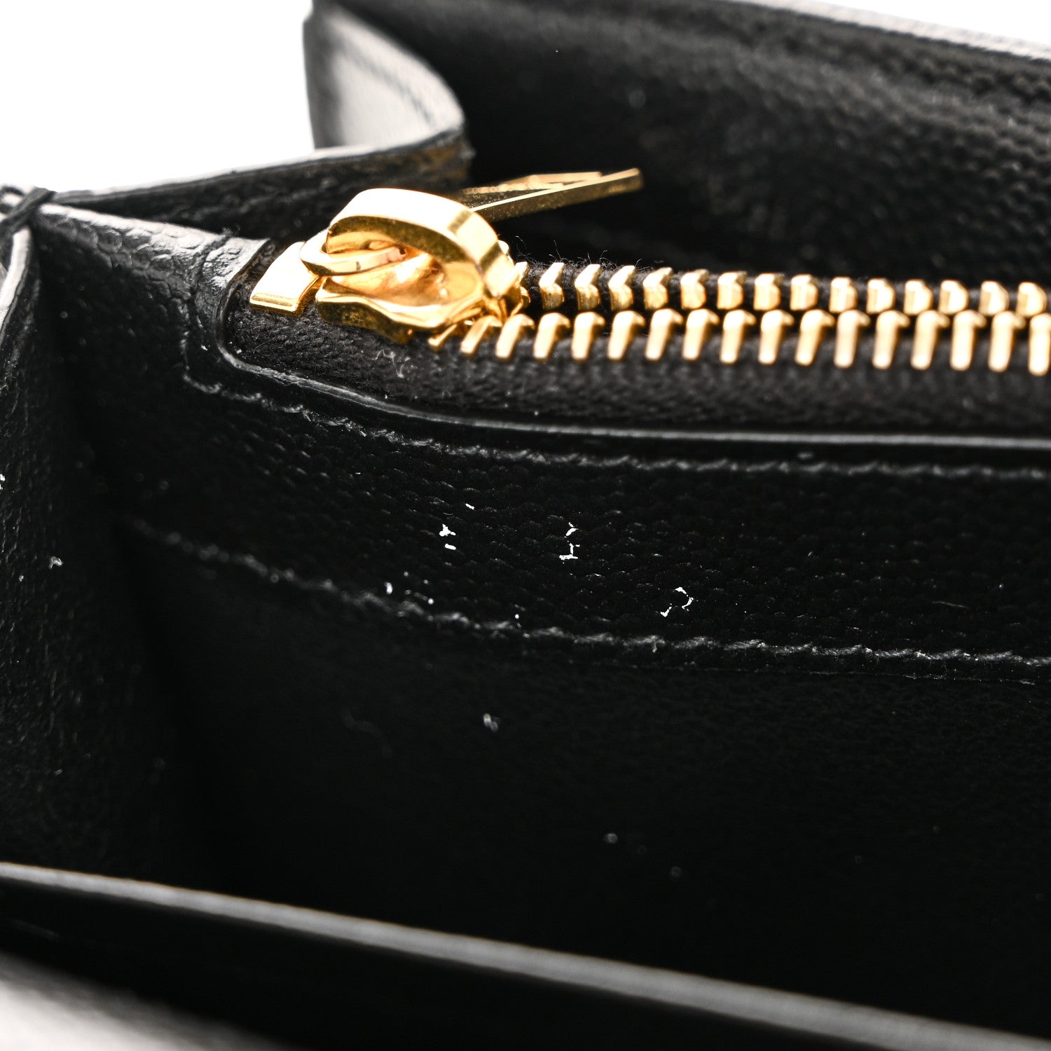 Saint Laurent Grain De Poudre Matelasse Chevron Monogram Chain Wallet Black 7 of 11