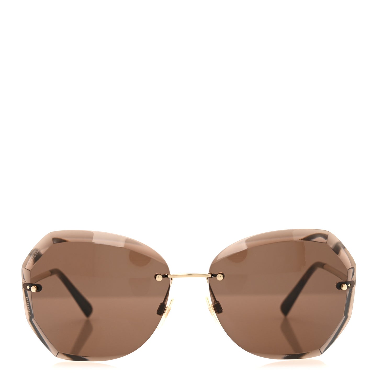 Metal Spring Round Sunglasses 4220 Gold Brown