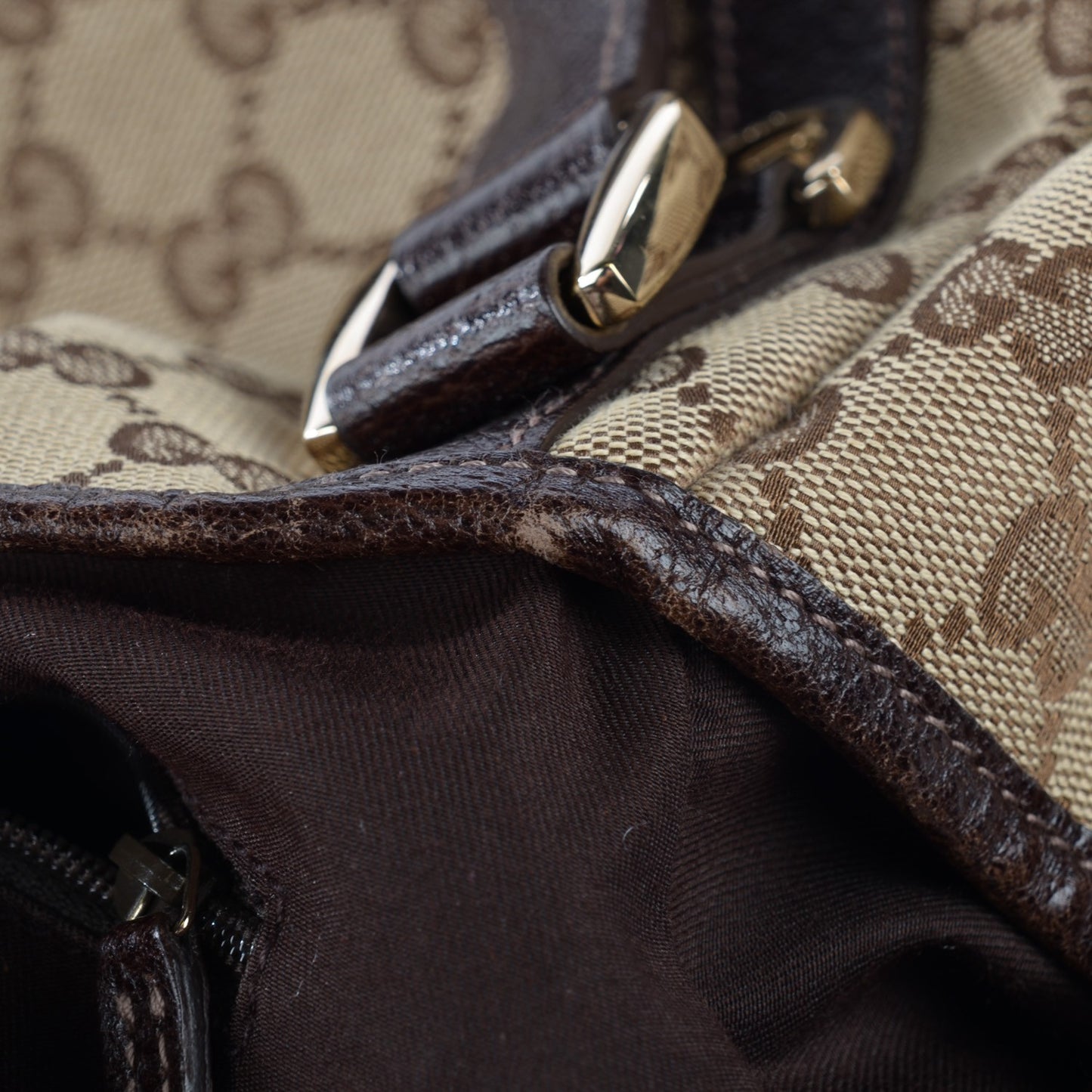 Monogram Medium Abbey Shoulder Bag Dark Brown