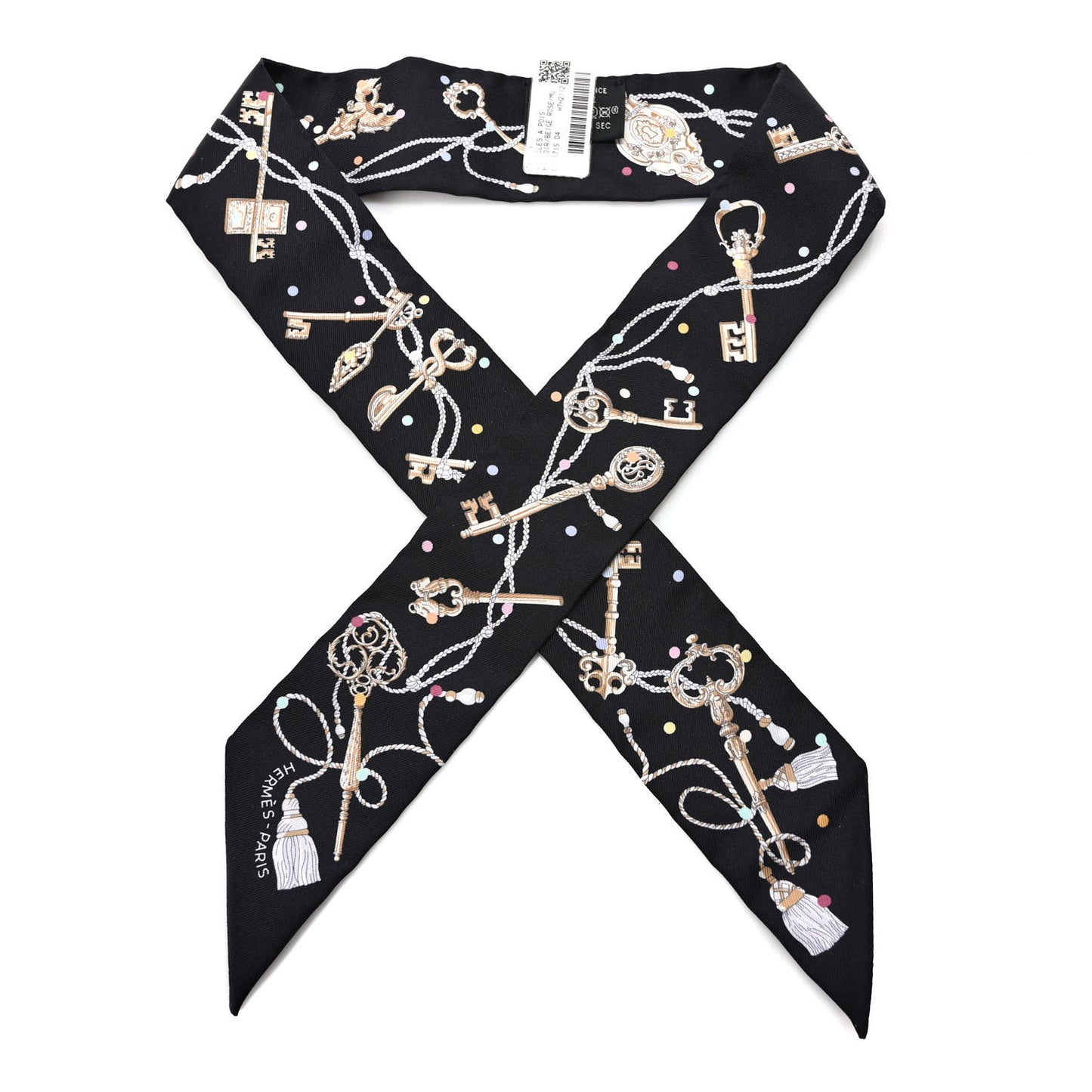 Silk Les Cles A Pois Twilly Black Beige Rose Multicolor