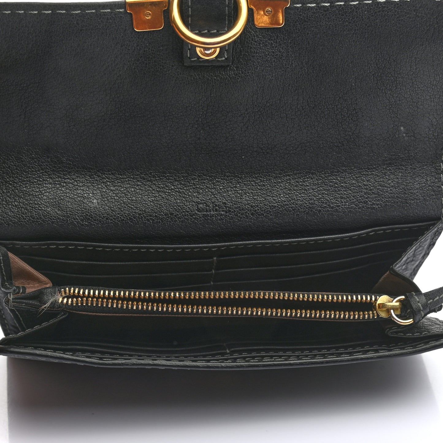 Calfskin Marcie Continental Flap Wallet Black