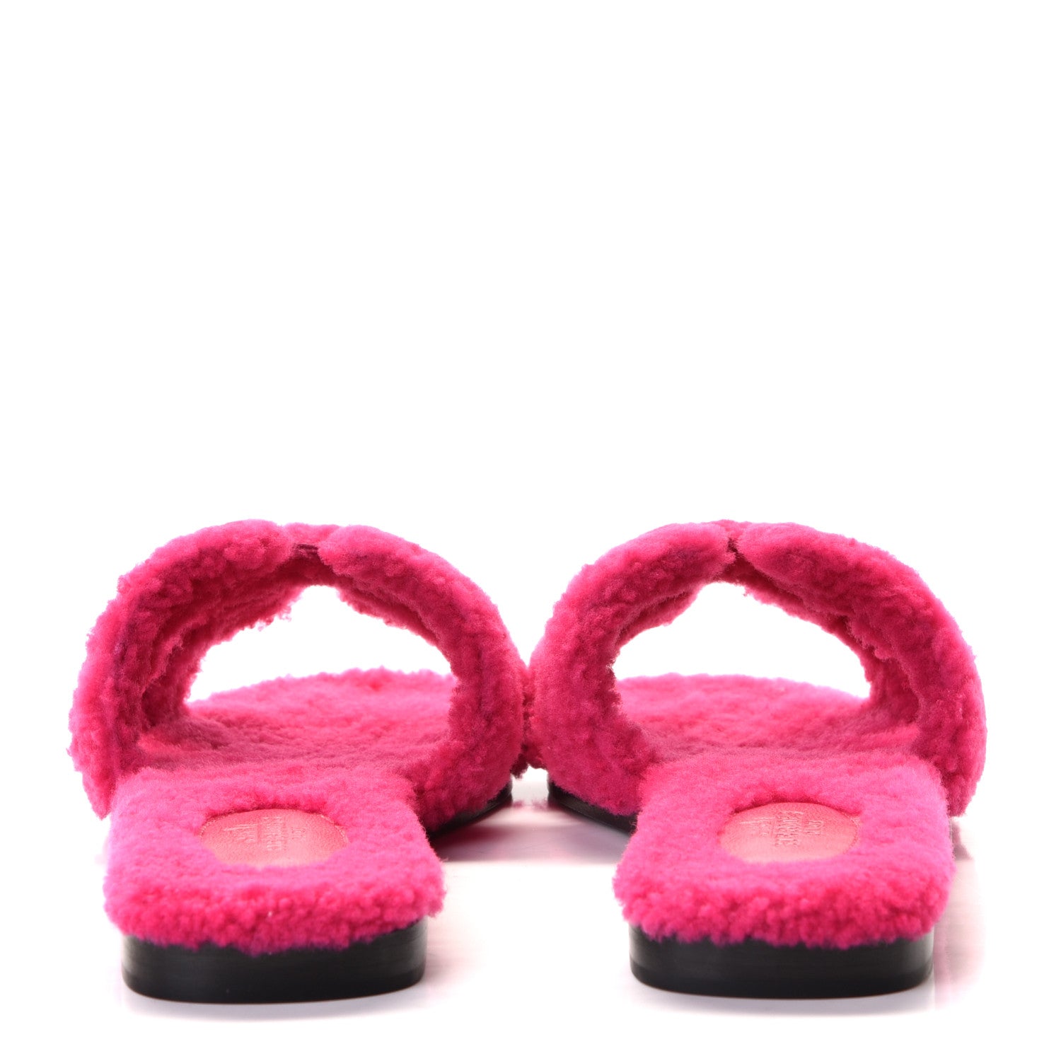 Hermes Woolskin Oran Sandals 37.5 Rose Fuchsia 7 of 10