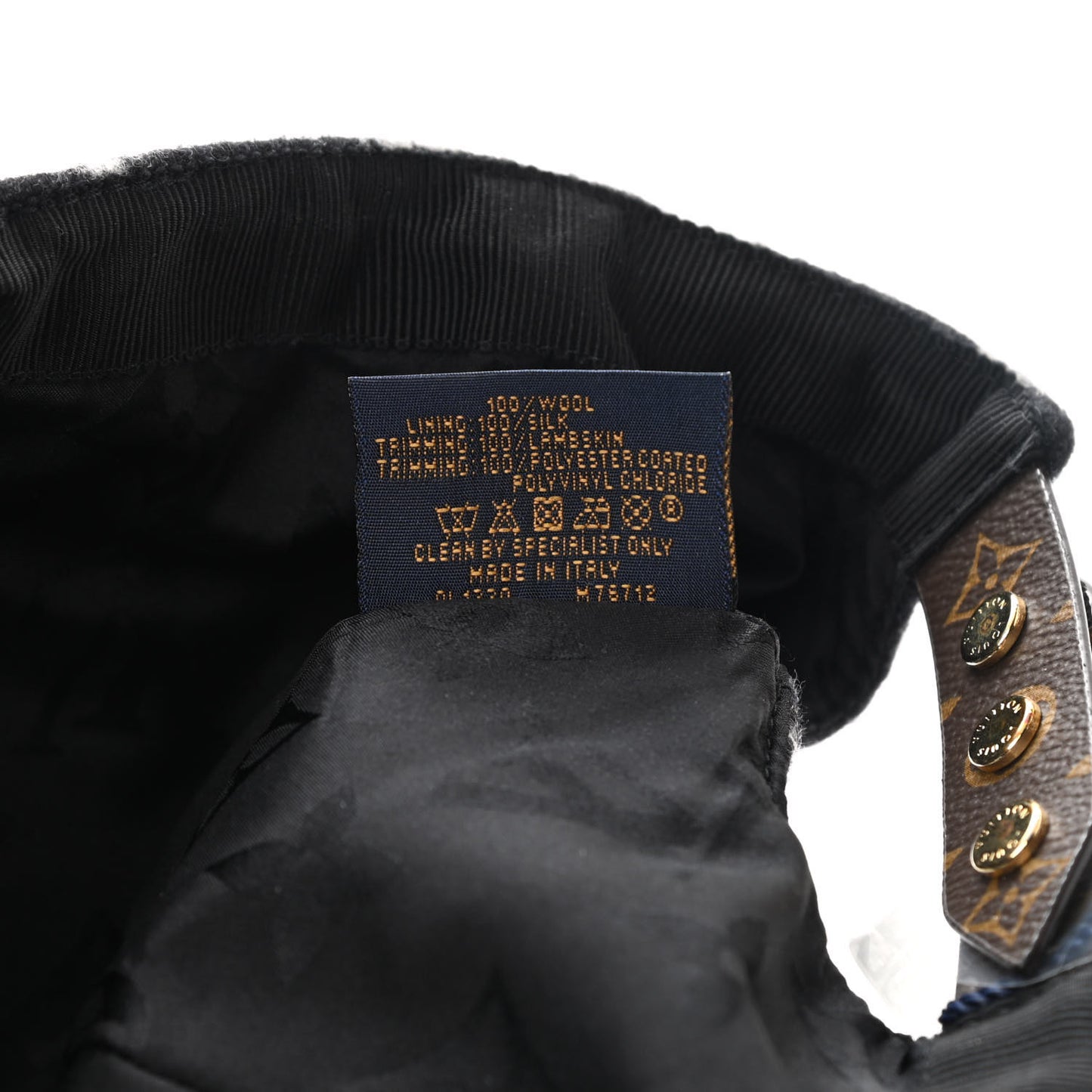 Wool Monogram Carry On Cap M Black