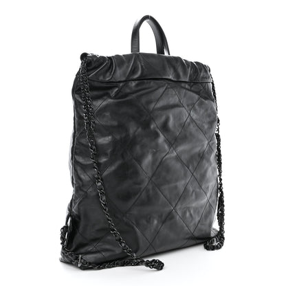 Chanel Shiny Calfskin Quilted Chanel 22 Backpack So Black 3 of 10