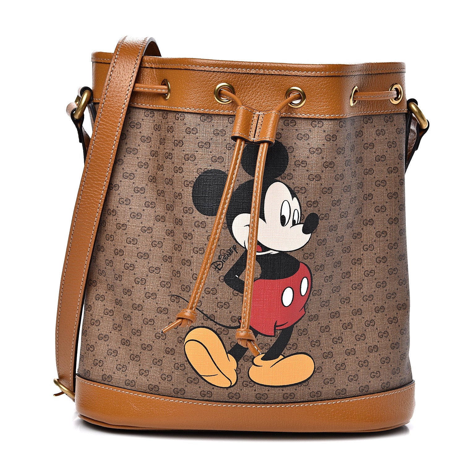 Gucci X DISNEY Mini Vintage GG Supreme Monogram Bucket Bag Beige Vintage Sun Oil 1 of 11