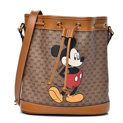 Gucci X DISNEY Mini Vintage GG Supreme Monogram Bucket Bag Beige Vintage Sun Oil 1 of 11
