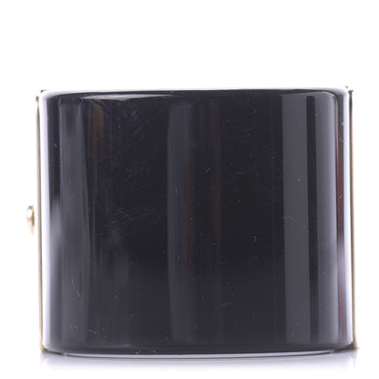 Chanel Resin CC Cuff Bracelet Black Gold 3 of 6