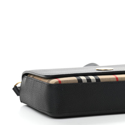 Burberry Grainy Calfskin Vintage Check Hampshire Crossbody Black 9 of 10