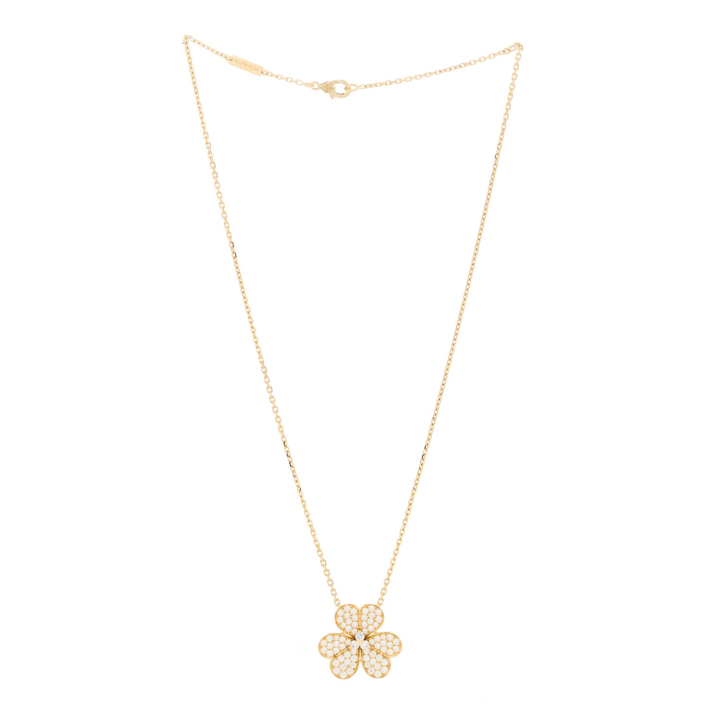 18K Yellow Gold Diamond Large Frivole Pendant Pave Necklace