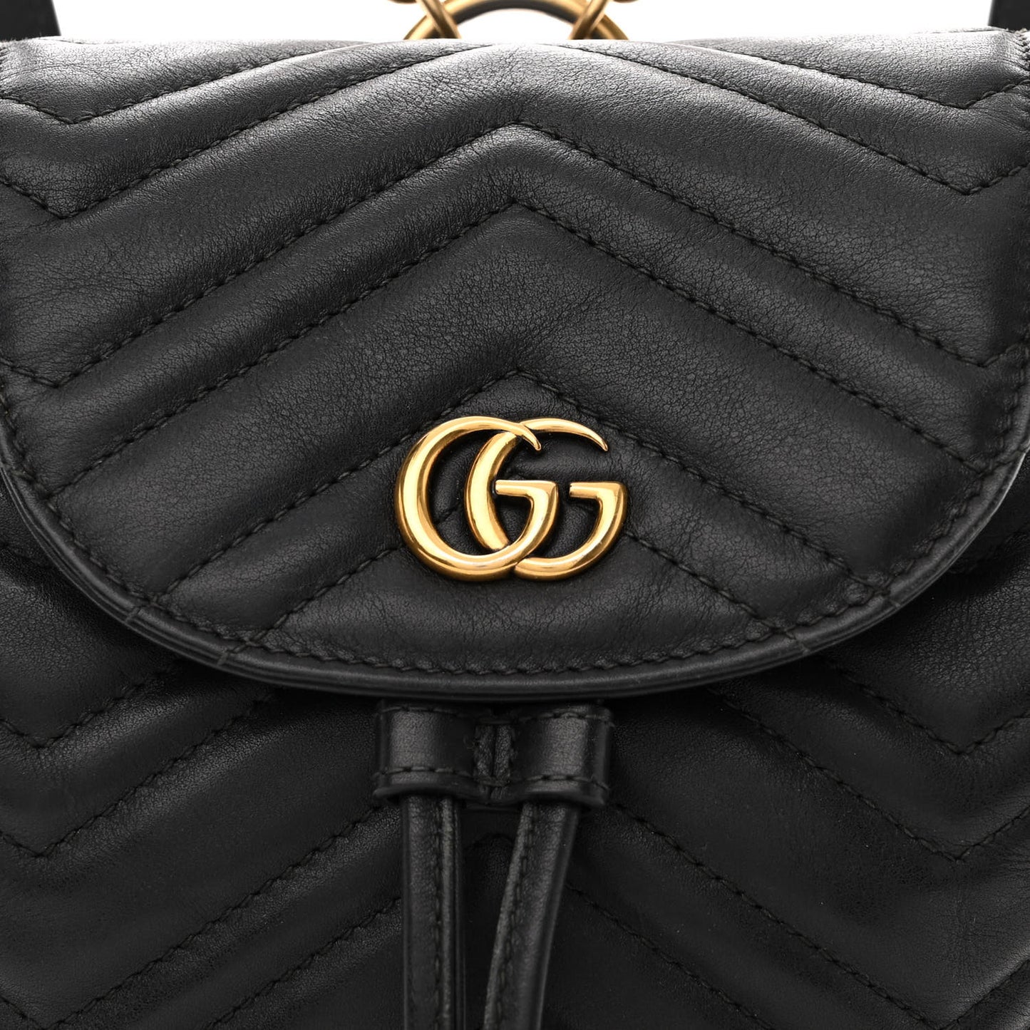 Calfskin Matelasse GG Marmont Flap Backpack Black