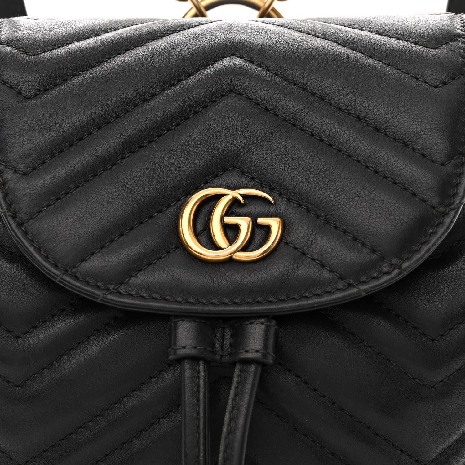 Gucci Calfskin Matelasse GG Marmont Flap Backpack Black 10 of 14