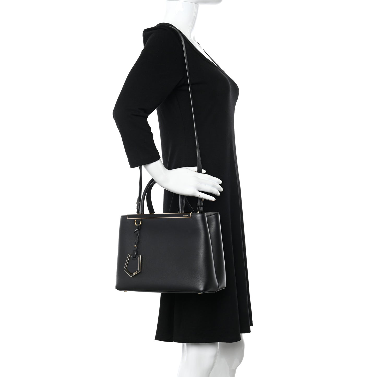 Vitello Dolce Century Petite 2Jours Tote Black Carbone