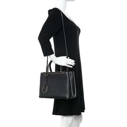 Fendi Vitello Dolce Century Petite 2Jours Tote Black Carbone 2 of 11