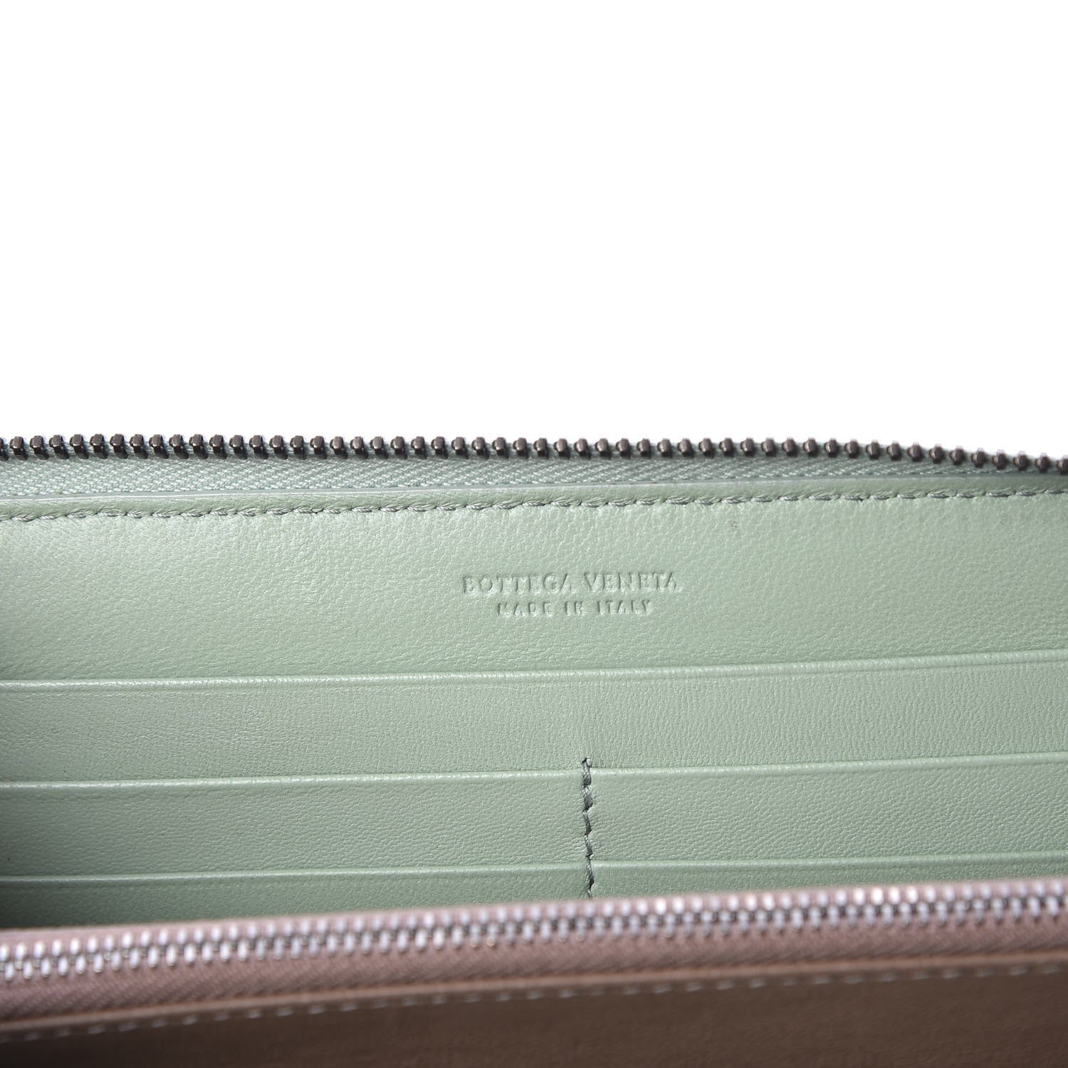 Bottega Veneta Nappa Intrecciato Zip Around Wallet Light Green 6 of 10