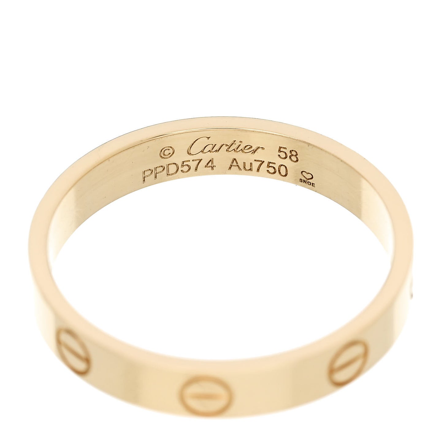 18K Yellow Gold 3.5mm LOVE Wedding Band Ring 58 8.5