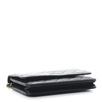 Chanel Lambskin Quilted Wallet On Chain WOC Black 4 of 9