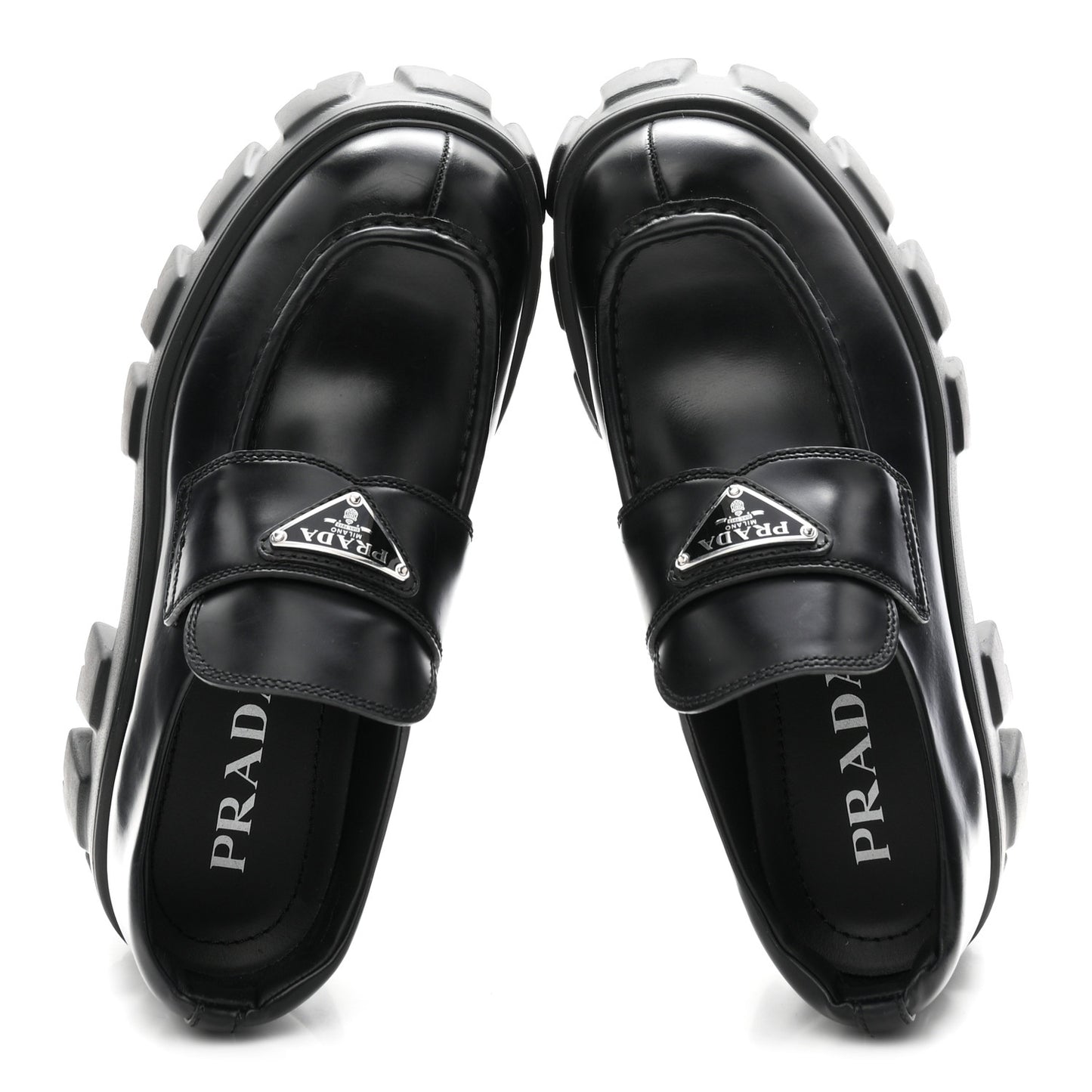 Spazzolato Rois Metal Triangle Logo Monolith 55mm Loafers 37 Black