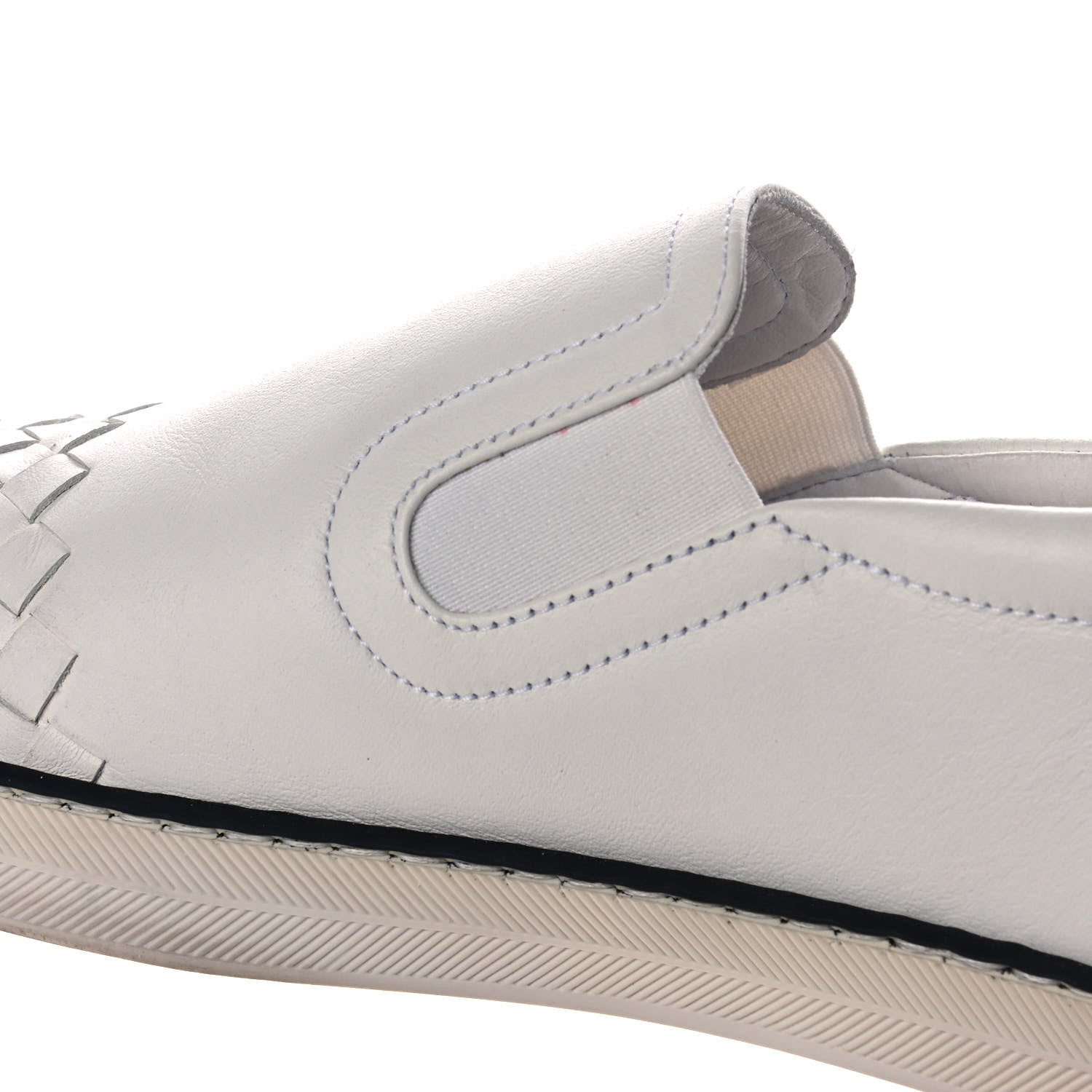 Bottega Veneta Nappa Intrecciato Slip On Sneakers 39.5 White 10 of 11
