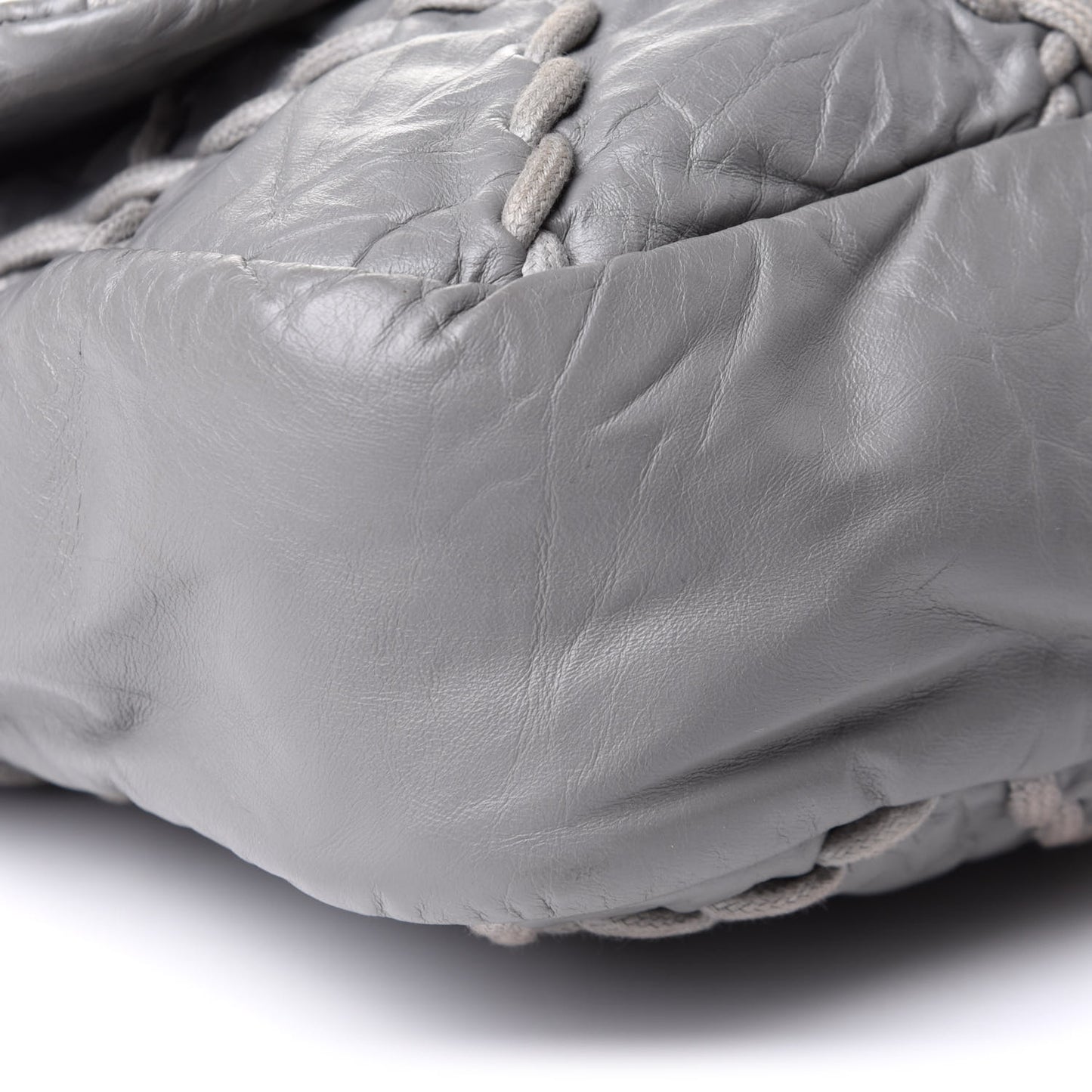 Calfskin Ultra Stitch Oversized Flap Grey