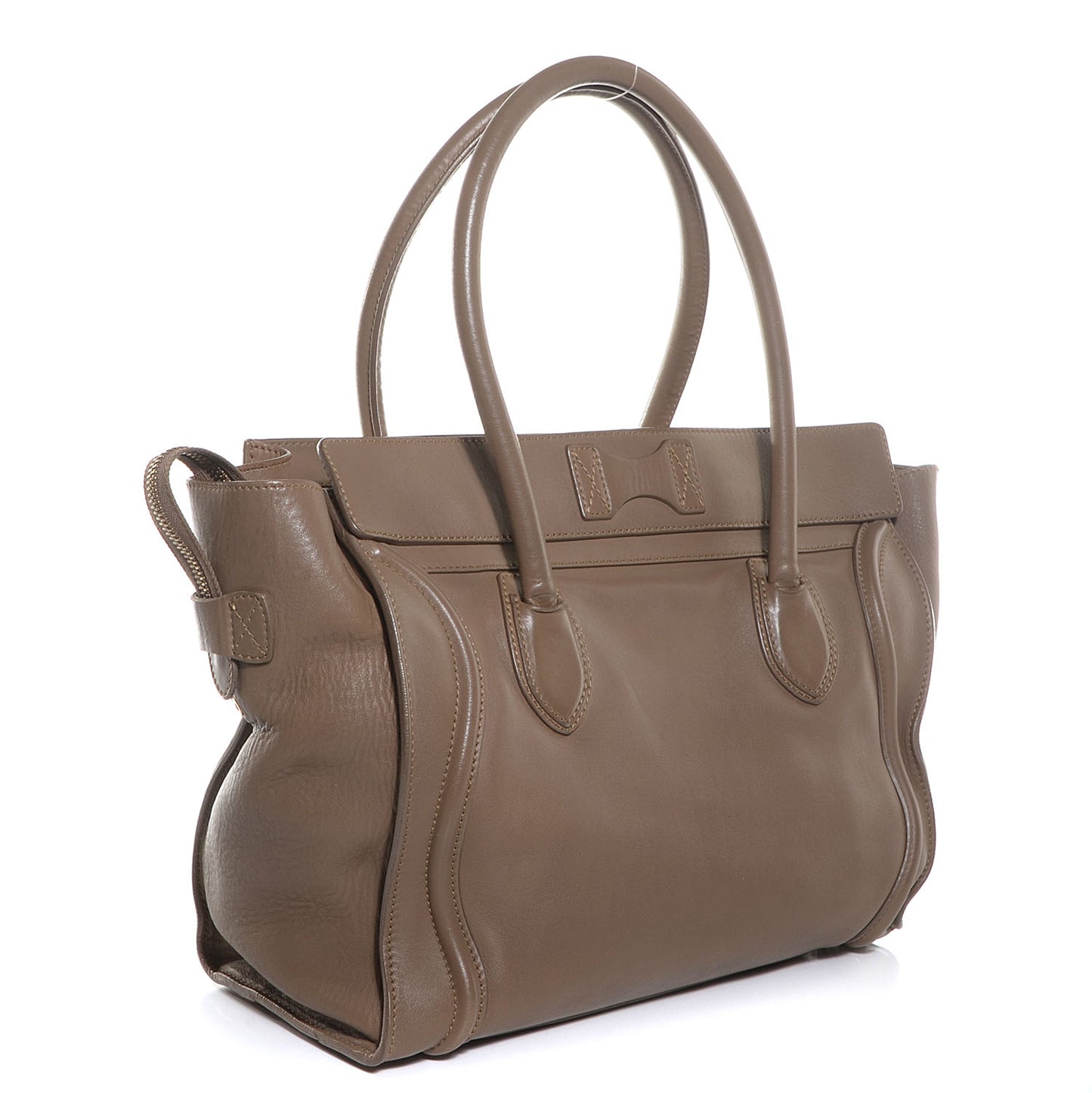 Smooth Calfskin Shoulder Luggage Camel