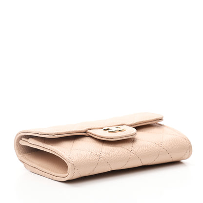 Chanel Caviar Quilted Flap Card Holder Wallet Beige 4 of 7
