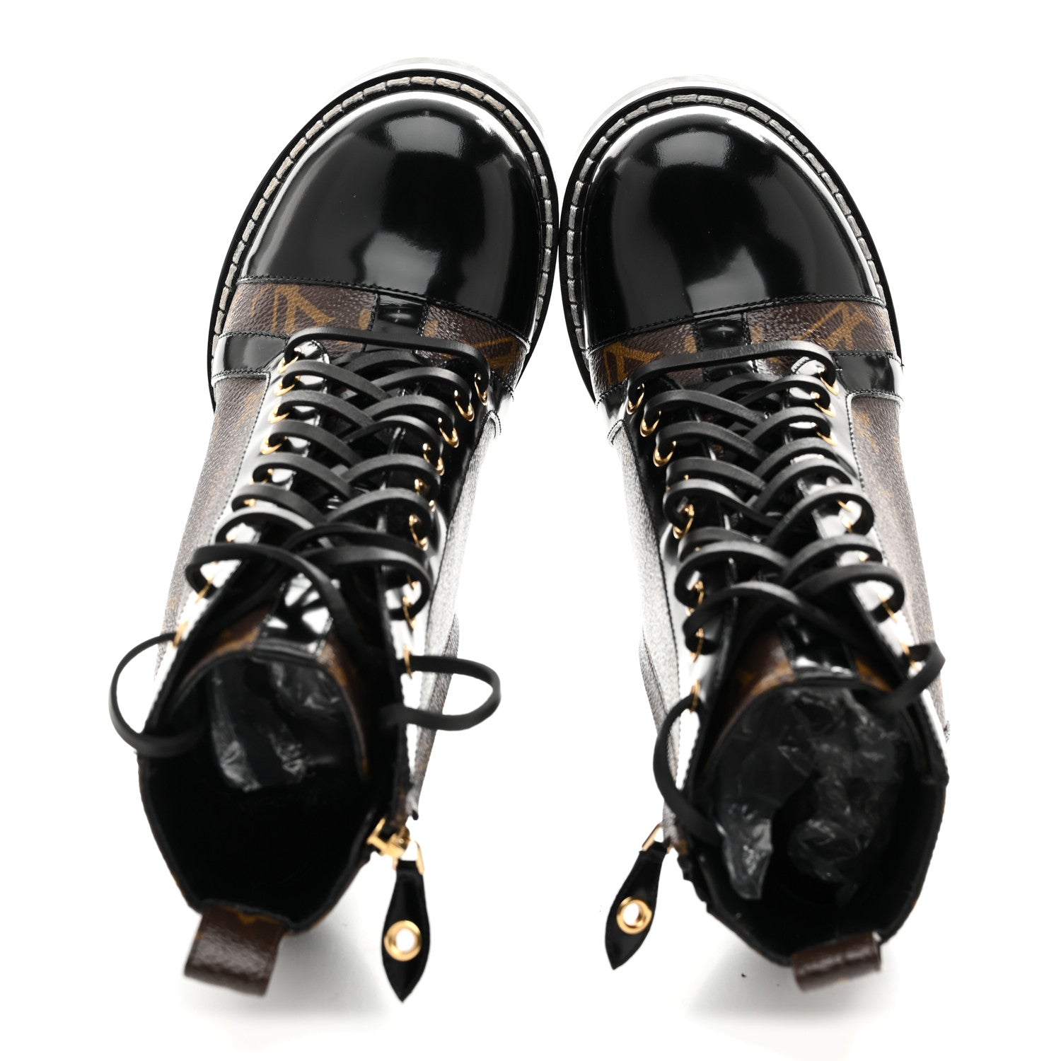 Louis Vuitton Patent Calfskin Monogram Star Trail Ankle Boots 38