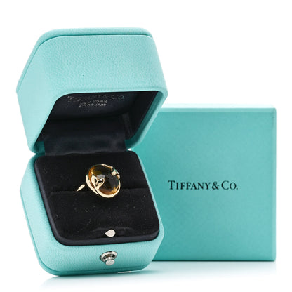 Tiffany 18K Yellow Gold Citrine Paloma Picasso Olive Leaf Ring 54 6.75 6 of 6