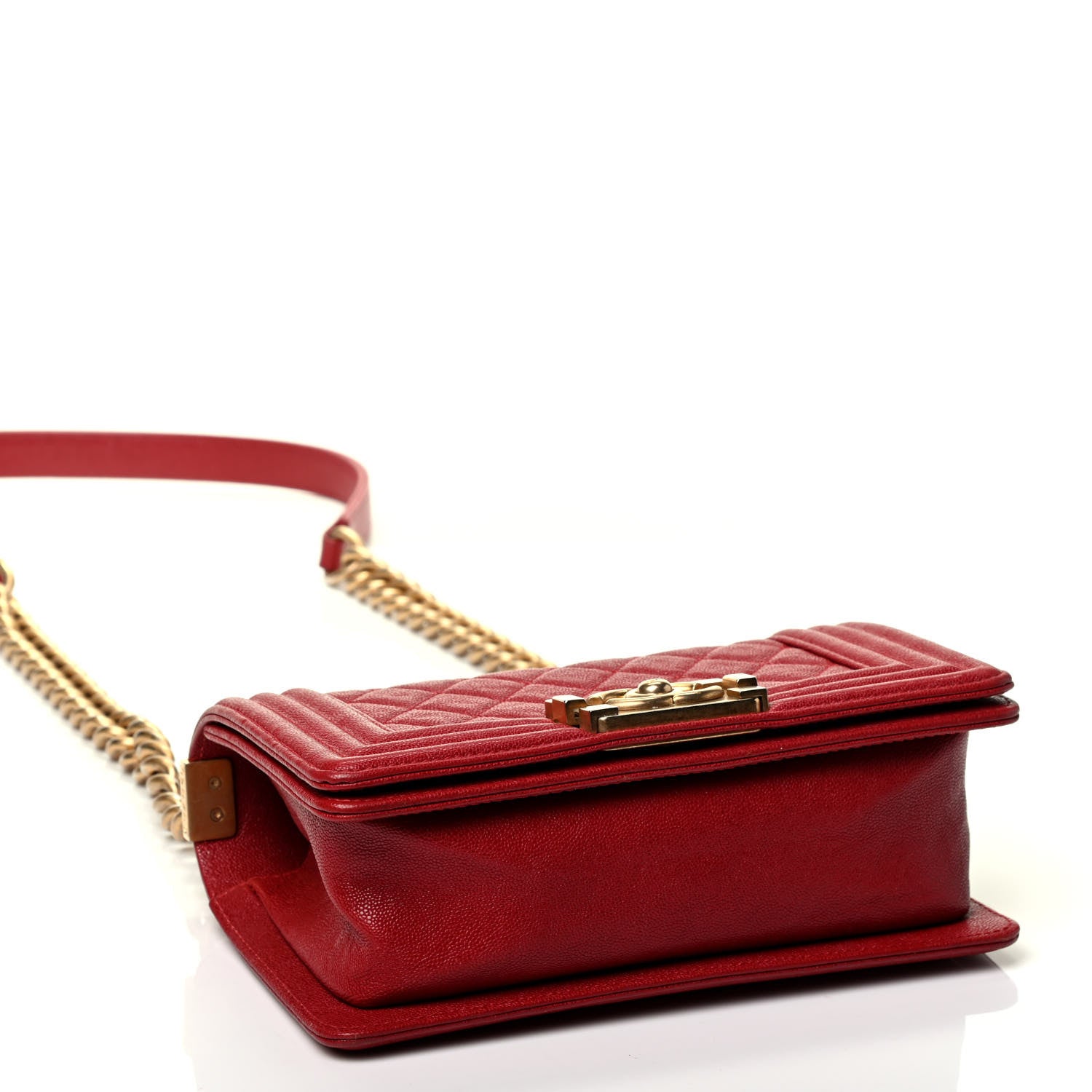 Chanel Caviar Quilted Small Boy Flap Red 3 of 4