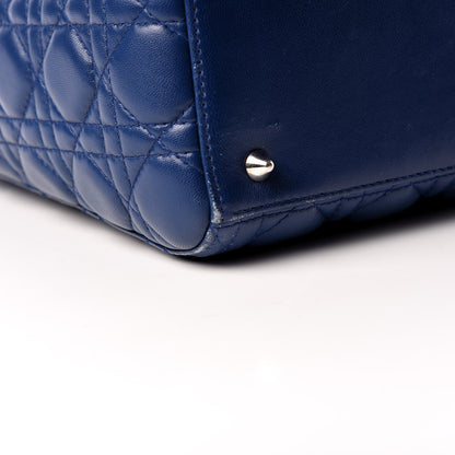Christian Dior Lambskin Cannage Medium Lady Dior Navy 10 of 12