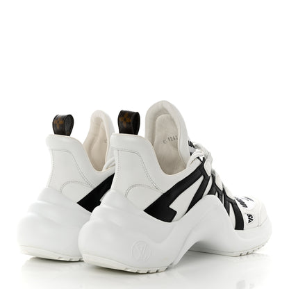 Louis Vuitton X FORNASETTI Calfskin Technical Nylon LV Archlight Sneaker 38.5 Black 4 of 9