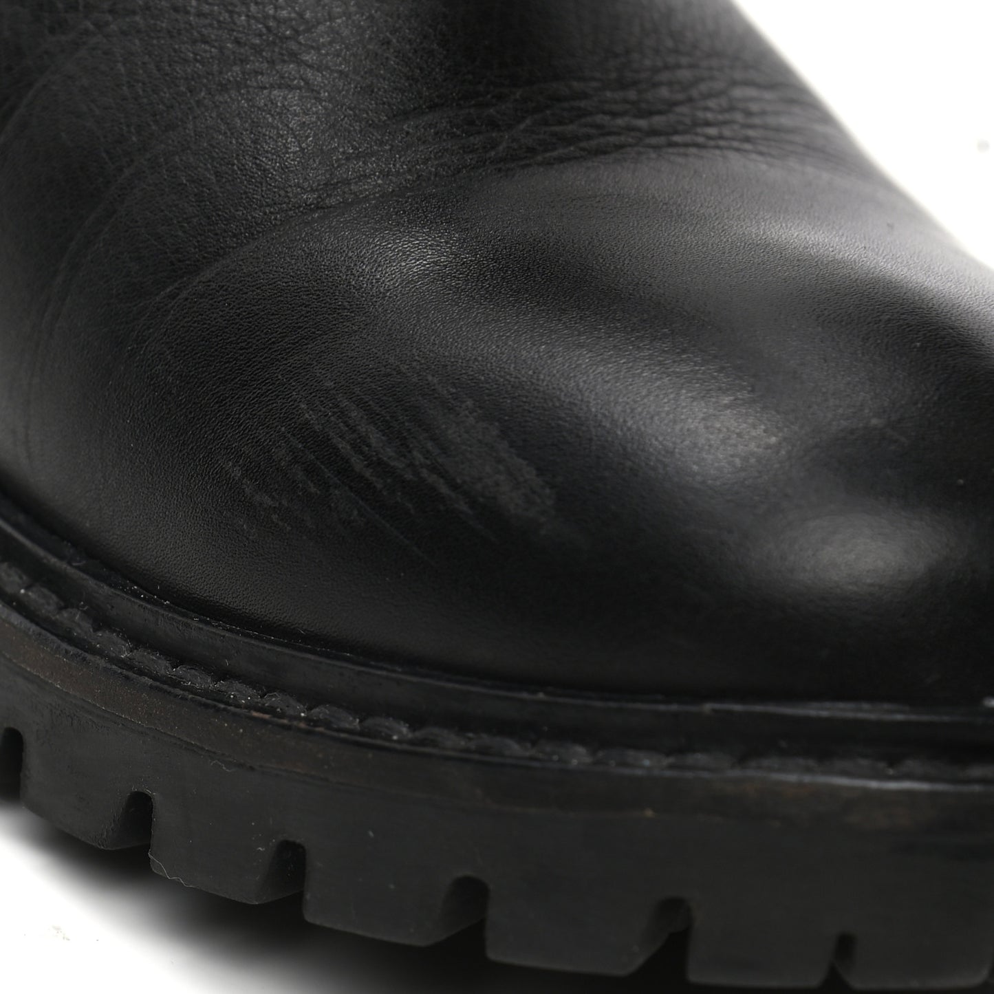 Calfskin Shearling Moto Boots 37 Black