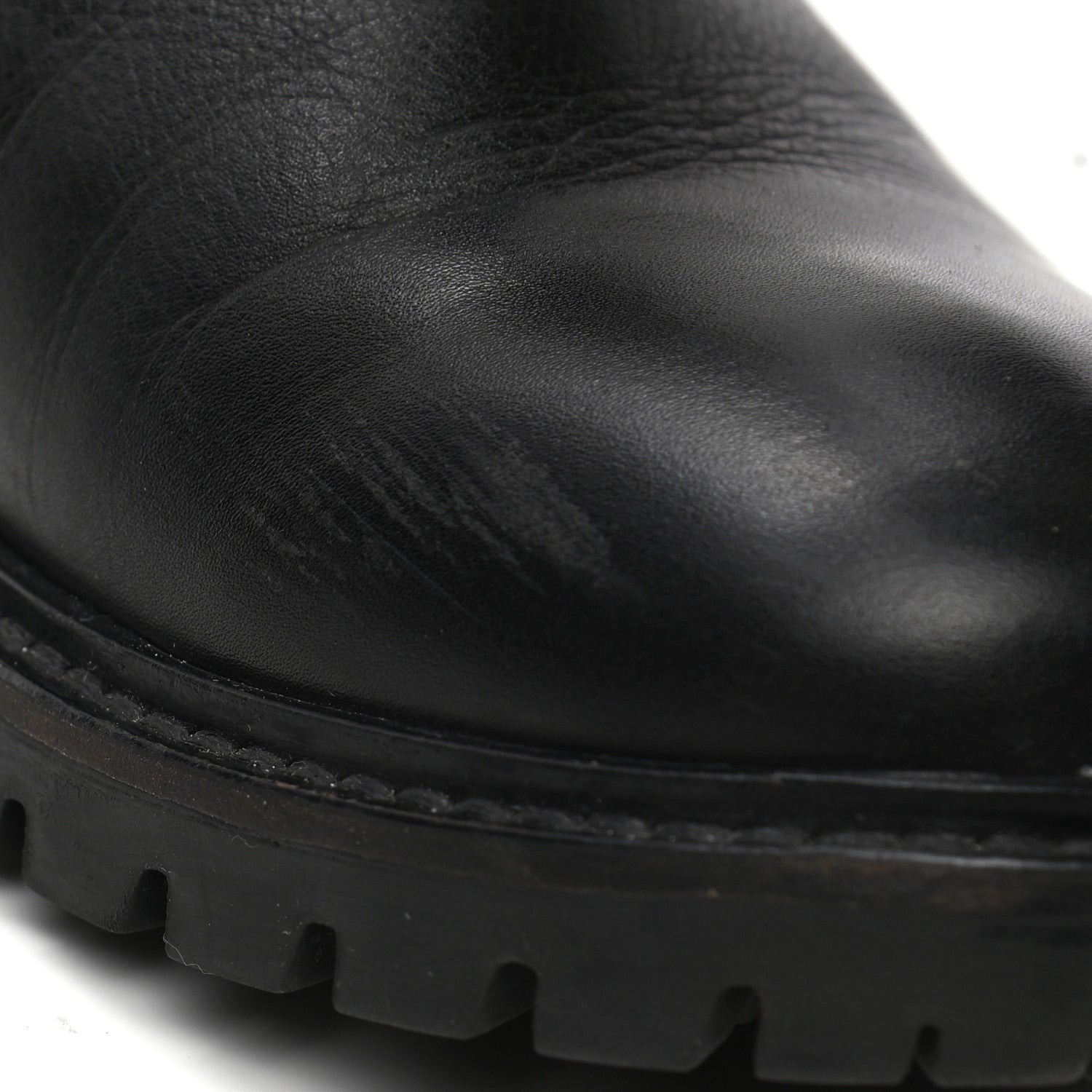 Fendi Calfskin Shearling Moto Boots 37 Black 7 of 9