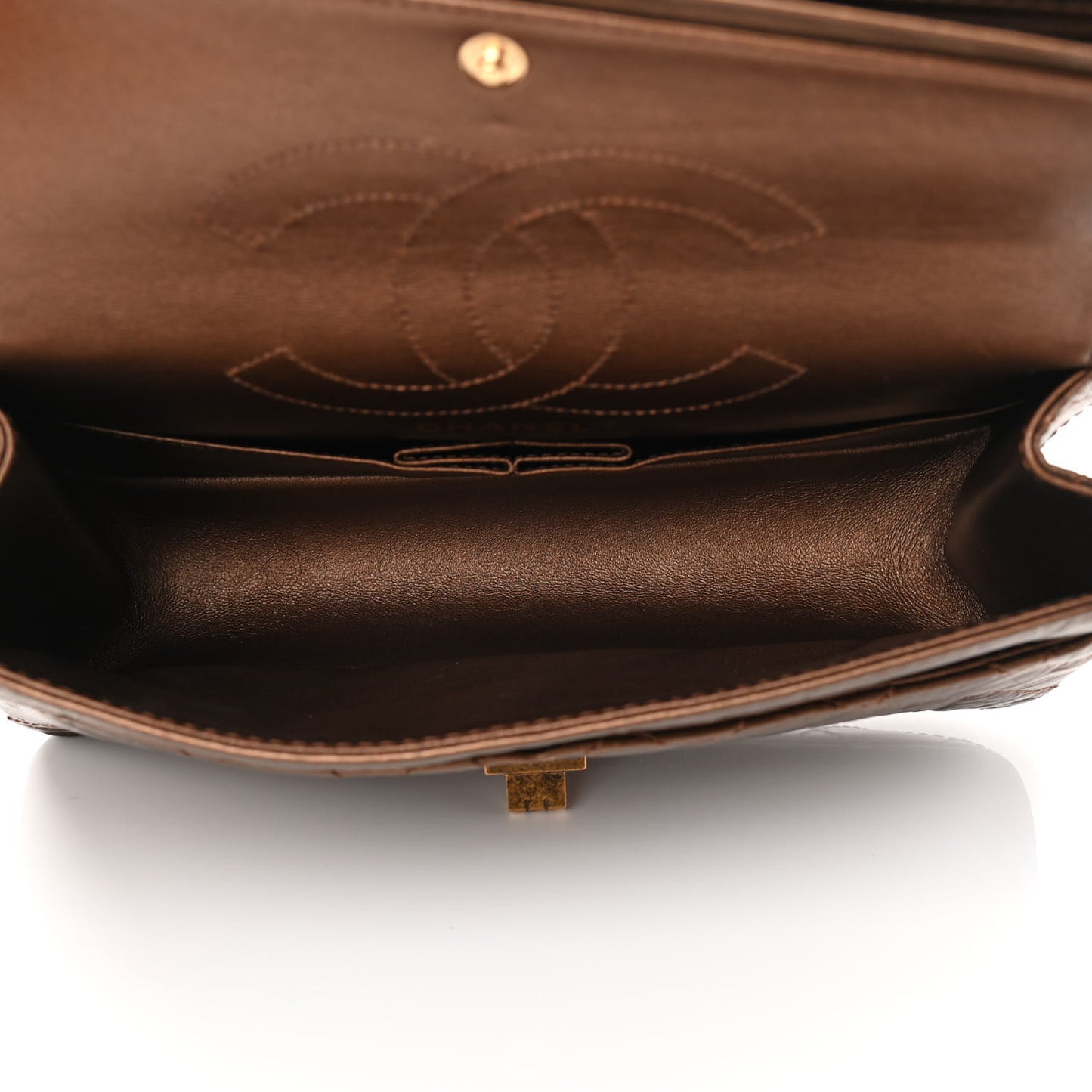 Metallic Aged Calfskin Quilted 2.55 Reissue 225 Flap Bronze
