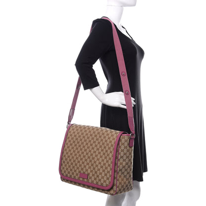 Gucci Monogram Convertible Diaper Bag Beige Peonia Flower 2 of 16