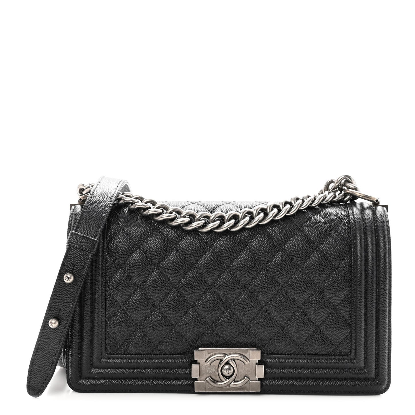 Caviar Quilted Medium Boy Flap Black