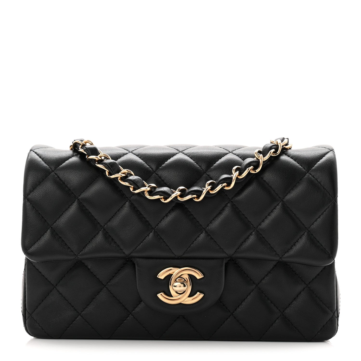 Chanel Lambskin Quilted Mini Rectangular Flap Black 1 of 11