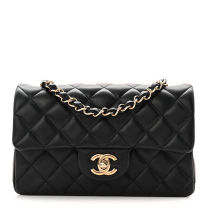 Chanel Lambskin Quilted Mini Rectangular Flap Black 1 of 11